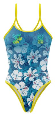 Costume da bagno Otso Swim Bike Run Fleur Donna Blu/Giallo