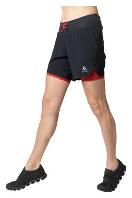 Short 2-en-1 Odlo X-Alp Trail 6 Inch Femme Noir / Rouge