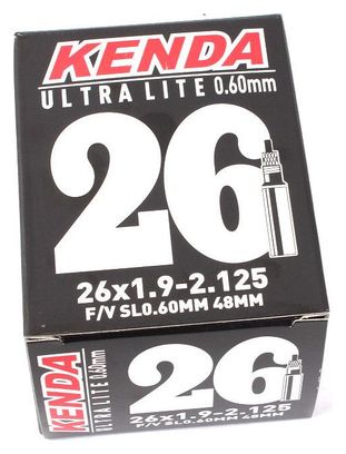 Chambre à air de vélo KENDA Ultralite 26 pouces x 1 9 -2 125 pouces FV