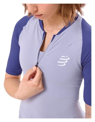 Compressport Trail Racing Postural Kurzarm-Trikot für Damen, lila