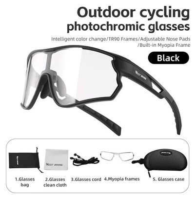 Lunettes de vélo photochromiques anti-vent - noir