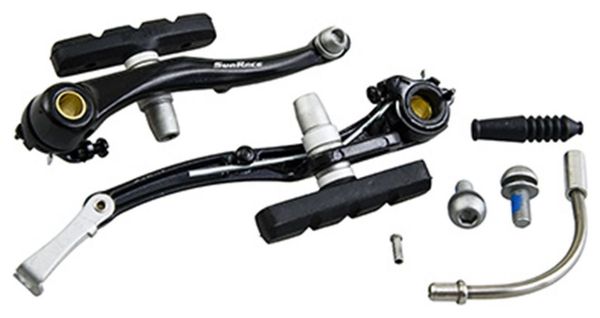 ETRIER FREIN VTT-CITY V-BRAKE ALU SUNRACE NOIR ARRIERE 110MM COUDE 135°