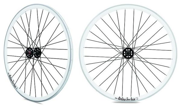 Roue arriere fixie jante blanche moyeu noir Rodi