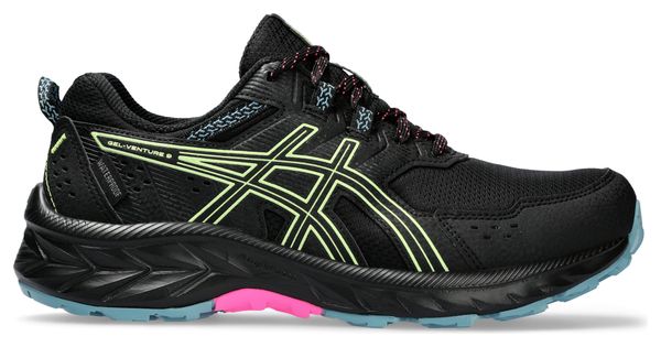 Chaussures Trail Asics Gel Venture 9 Waterproof Noir Jaune Bleu Femme