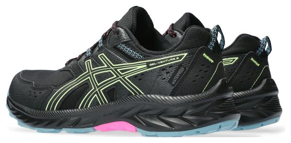 Zapatillas Asics Gel Venture 9 Waterproof Trail Negro Amarillo Azul Mujer