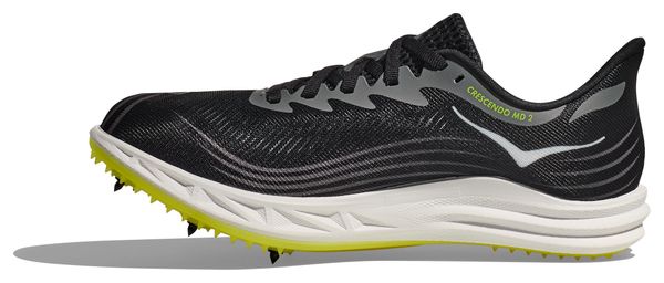 Hoka Crescendo MD 2 Black/White Unisex Track &amp; Field Shoes