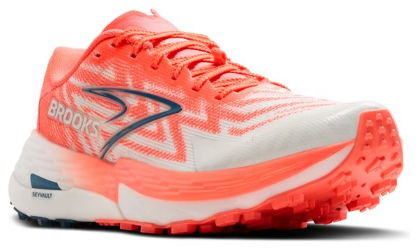 Chaussures Trail Brooks Catamount 4 Blanc/Rouge Femme