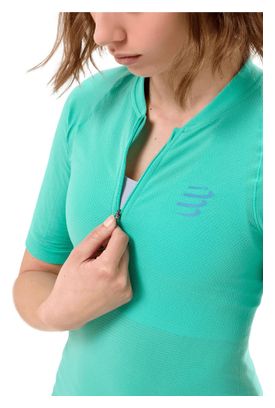 Compressport Trail Racing Postural korte mouwen shirt blauw dames