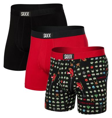 Saxx Ultra Super Soft Boxer 3-Pack Red/Black