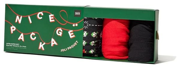 Saxx Ultra Super Soft Boxer 3-Pack Red/Black