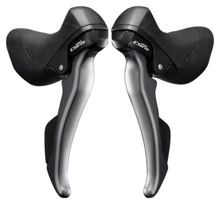 SHIMANO Shifter Set Con Leve Freno 2 X 8 Velocità Claris St-R2000 - Grigio/Nero