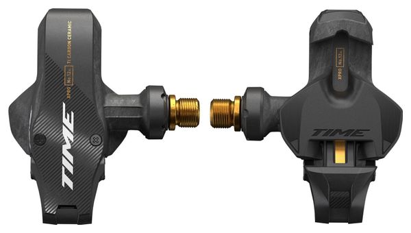 Time XPRO 12 SL Clipless Pedals | Q-factor 57 mm (Wide) Carbon Black Gold