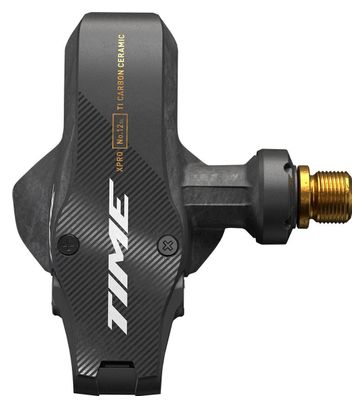 Pedali Time XPRO 12 SL Clipless | Q-factor 57 mm (Wide) Carbon Black Gold