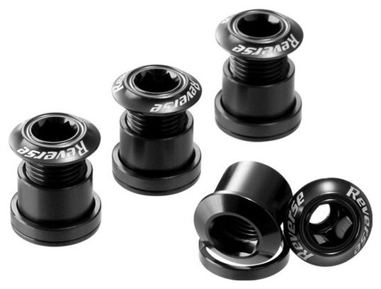 Reverse Chainring Bolt Set 7mm Black (x4)