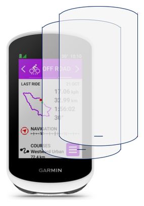 Pack Accessoires Garmin Edge Explore 2 (2 écran de protections + Housse + Support déporté XL optimisé Explore 2)