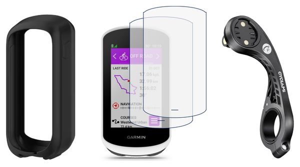 Pack Accessoires Garmin Edge Explore 2 (2 écran de protections + Housse + Support déporté XL optimisé Explore 2)