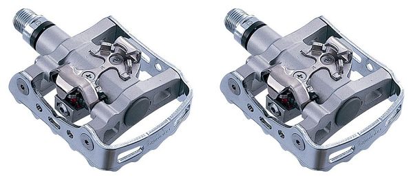 SHIMANO Paire de Pédales Auto/Plates PD-M324 Argent