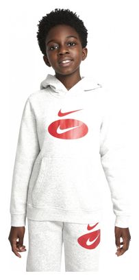 Nike Sportswear Hoodie Grijs Rood Kinderen S