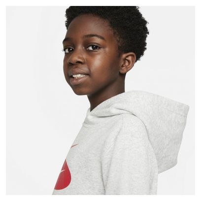 Nike Sportswear Hoodie Grijs Rood Kinderen S