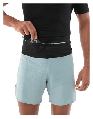 Pantalones cortos Compressport Trail Racing Overshort azul para hombre