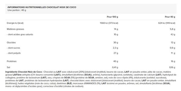 Protein Bar 40% + Crisps (12x40g) - Powerbar - Chocolat Noix De Coco - Barres Protéinées