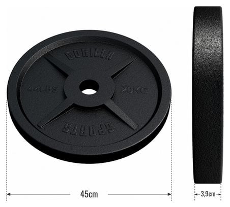 Disques Olympiques en fonte - 50/51 mm - Poids : 20 KG