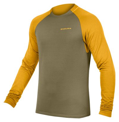 Maillot Manches Longues Polaire Endura SingleTrack Vert/Jaune