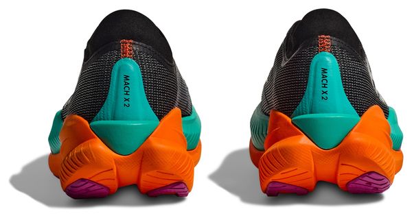 Chaussures Running Hoka Mach X 2 Noir/Vert/Orange Homme