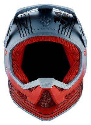 Caltec 100% Status Red / Grey Full Face Helmet