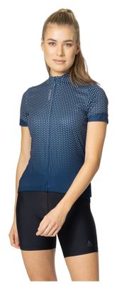 Odlo Essential Women's Short Sleeve Zip Jersey Blue/White