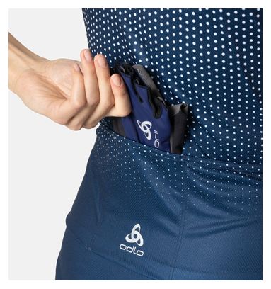 Odlo Essential Women's Short Sleeve Zip Jersey Blue/White