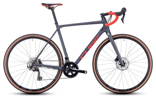 Cube Cross Race Pro Cyclocross Fahrrad Shimano 105/GRX 11S 700 mm Grau Rot 2023