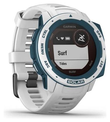 Montre GPS Garmin Instinct Solar - Surf Edition Blanc Cloudbreak