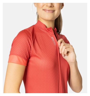 Odlo Essential Women's Short Sleeve Zip Jersey Red / Red