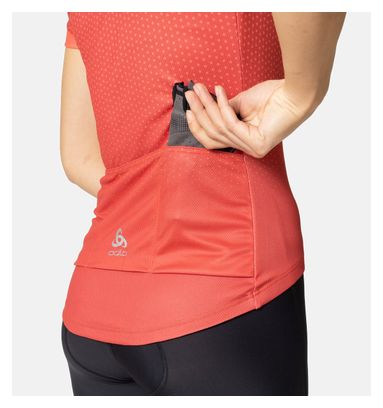 Odlo Essential Women's Short Sleeve Zip Jersey Red / Rood