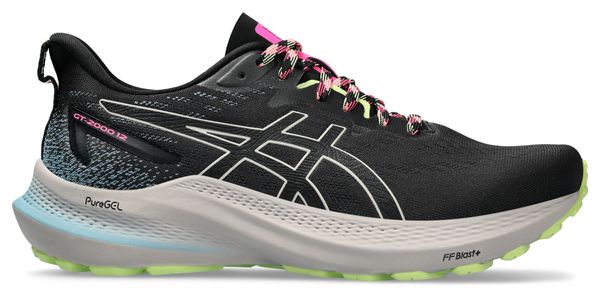 Asics GT-2000 12 TR Zwart Roze Groen Dames Hardloopschoenen