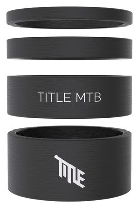 Kit distanziali per serie sterzo in carbonio Title 1 1/8″ Nero