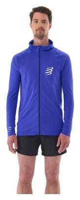 Veste à capuche Compressport 3D Thermo Seamless Bleu