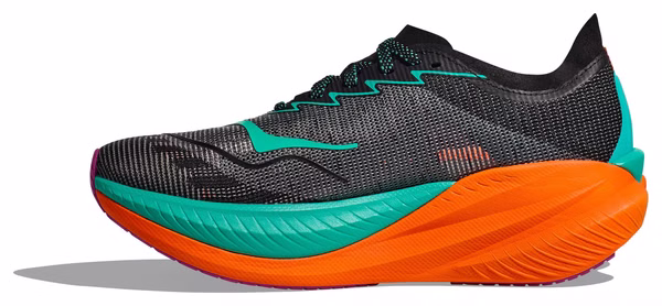 Hoka Mach X 2 Running Shoes Black/Green/Orange Women  display picture 3