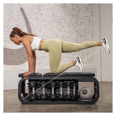 Centr fusion bench - banc de musculation réglable avec rangement pour haltères et ancrages pour bandes