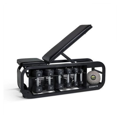 Centr fusion bench - banc de musculation réglable avec rangement pour haltères et ancrages pour bandes