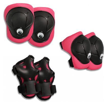 Equipement de Protection Rose Crazy Safety pour les coudes  genoux et poignets | Cyclisme | Skate | Inline | Certifié