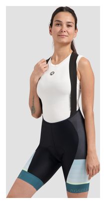 Cuissard Velo Avec Bretelless Rogelli Impress II Femme Noir/Bleu/Jaune