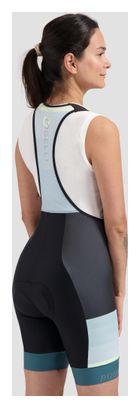 Cuissard Velo Avec Bretelless Rogelli Impress II Femme Noir/Bleu/Jaune
