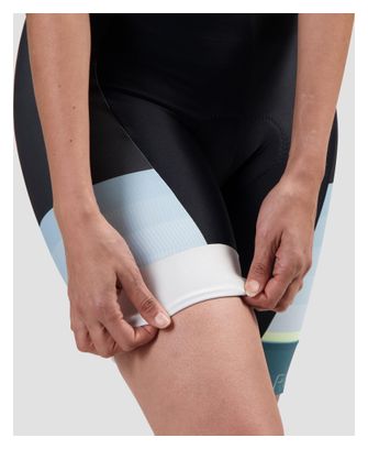 Cuissard Velo Avec Bretelless Rogelli Impress II Femme Noir/Bleu/Jaune
