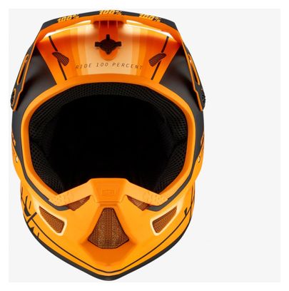 Caltec 100% Status Oranje / Zwart Volgelaats Helm