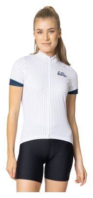 Odlo Essential Women's Short Sleeve Zip Jersey White / Blue