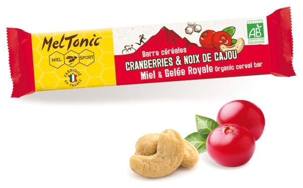 Meltonic Organic Cereal Cranberries &amp; Hazelnuts Energy Bar 30g