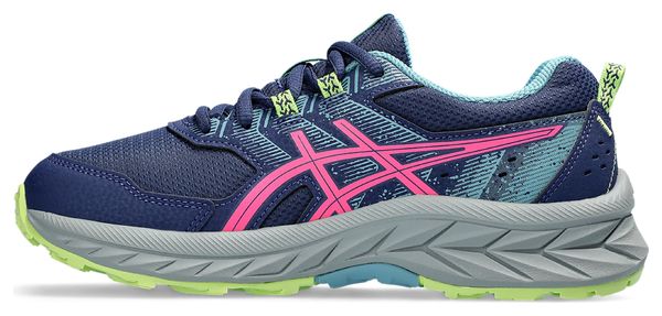 Chaussures de Trail Asics Gel-Venture 9 GS Bleu Rose Vert Enfant