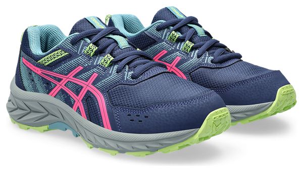 Asics Pre Venture 9 GS Trailrunning-Schuhe Blau Rosa Grün Kinder